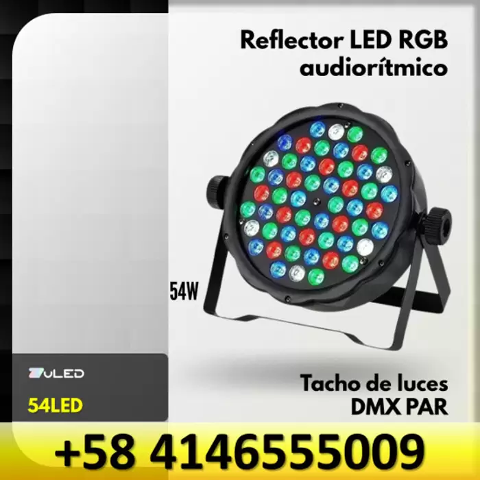 REFLECTOR LED RGB TACHO DE LUCES AUDIORITMICO 36W