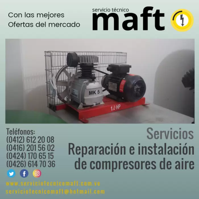 Instalación reparación compresores de aire Caracas