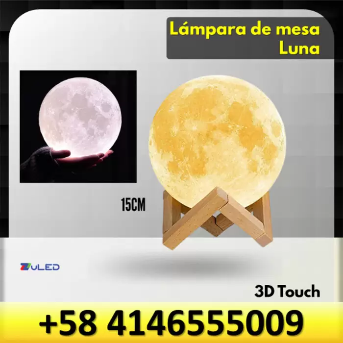 LAMPARA LED DE MESA LUNA 3D TOUCH 15CM ZULED